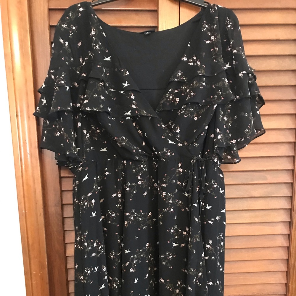 Floral Faux Wrap Dress
